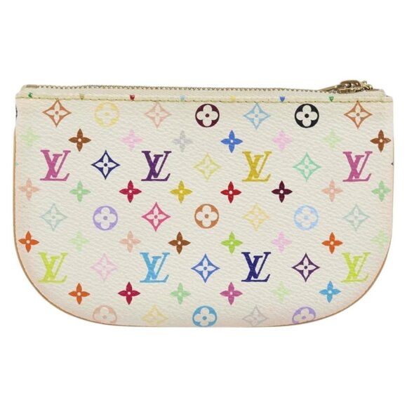 LOUIS VUITTON Monogram Multicolor Pochette MM Pouch White M60028 LV Auth BA7202 - Picture 2 of 16
